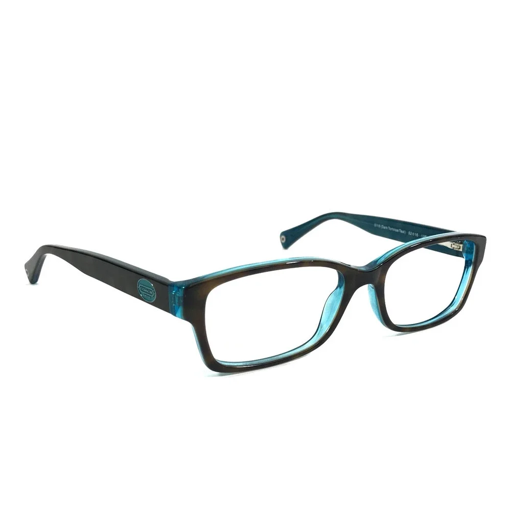 Coach Eyeglasses Frames HC6040 Brooklyn 5116 Dark Tortoise/Teal Blue 52-16-135